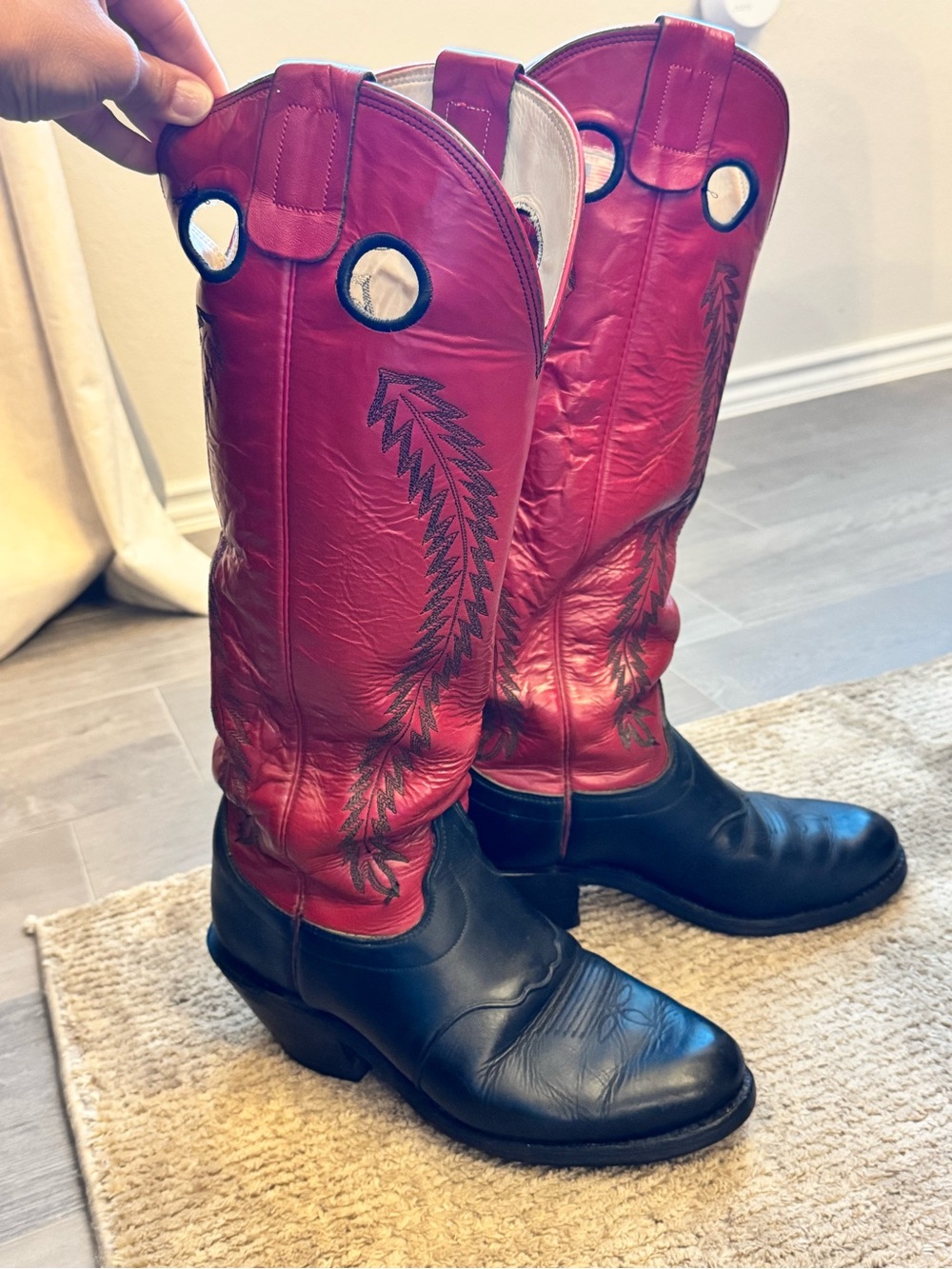 ❤️🖤 Vintage 1980s Olathe Red & Black Buckaroo Boots ❤️🖤